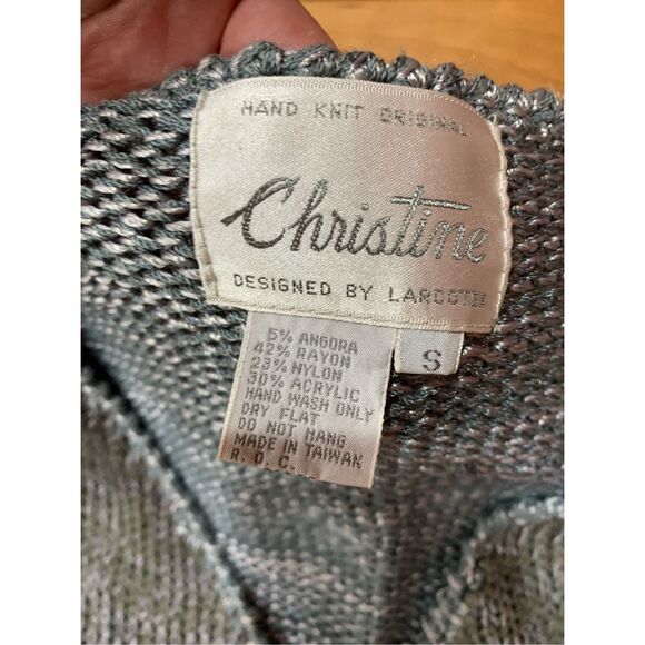 Gray and White Vintage Sweater #fall #winter - Picture 4 of 7